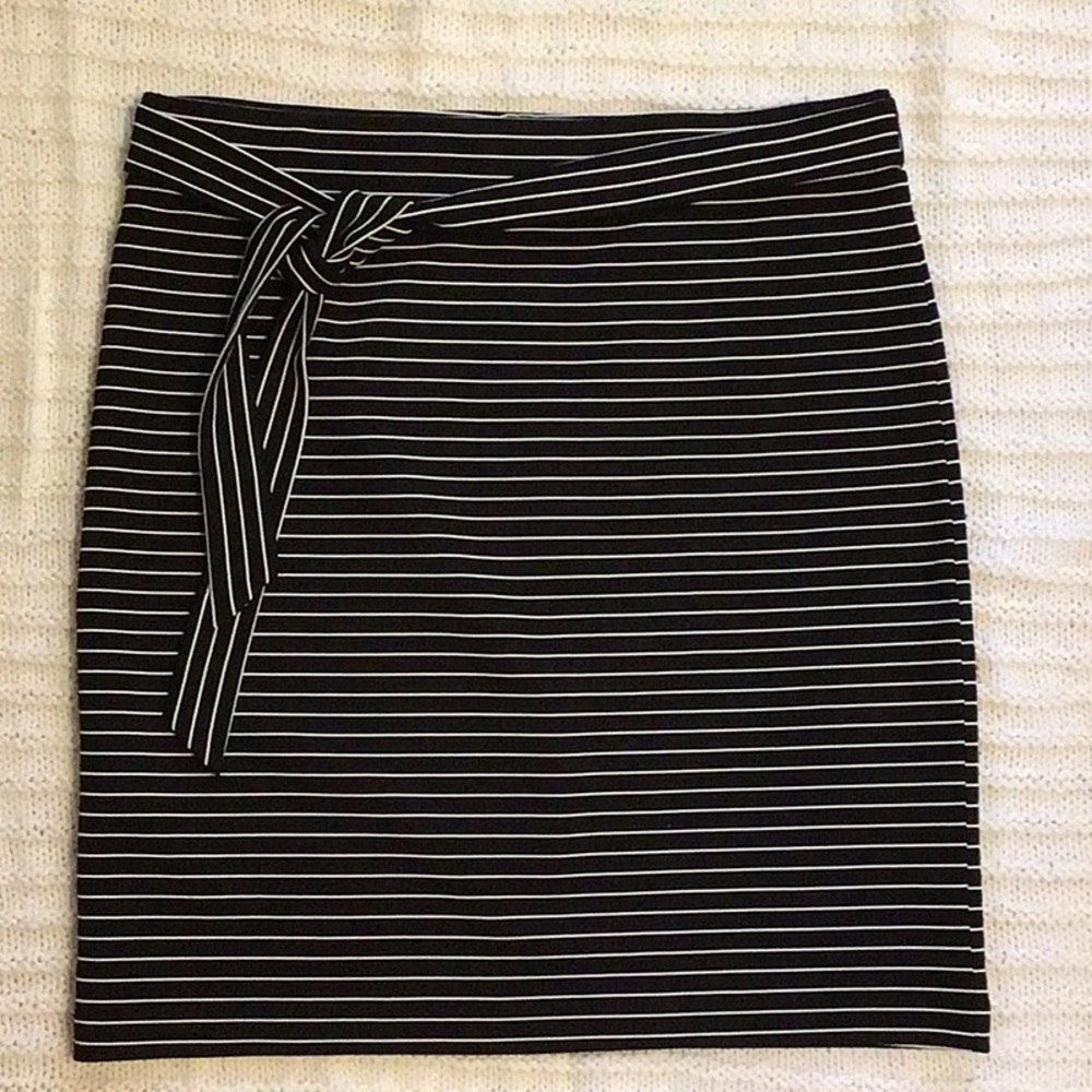 Loft Striped Tie Waist Pencil Skirt - Picture 1 of 5